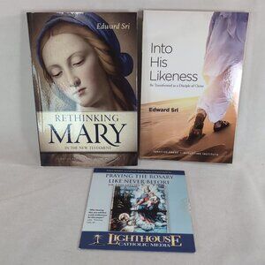 Edward Sri 3 Lot Rethinking Mary Into His Likenesss Praying Rosary CD Book